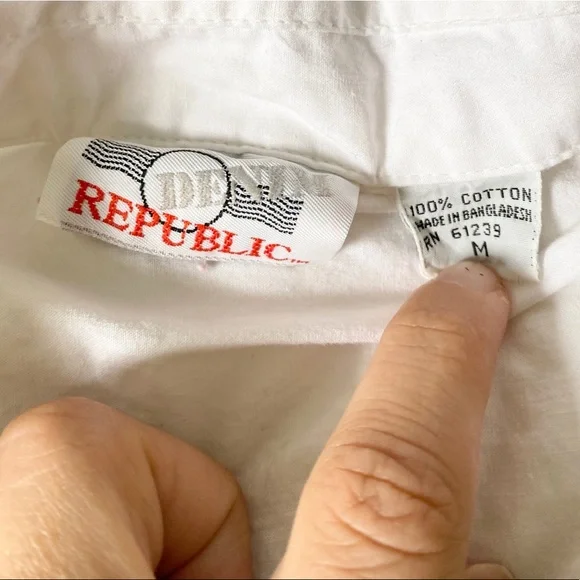 vintage 80s Denim Republic crop blouse - Picture 4 of 4